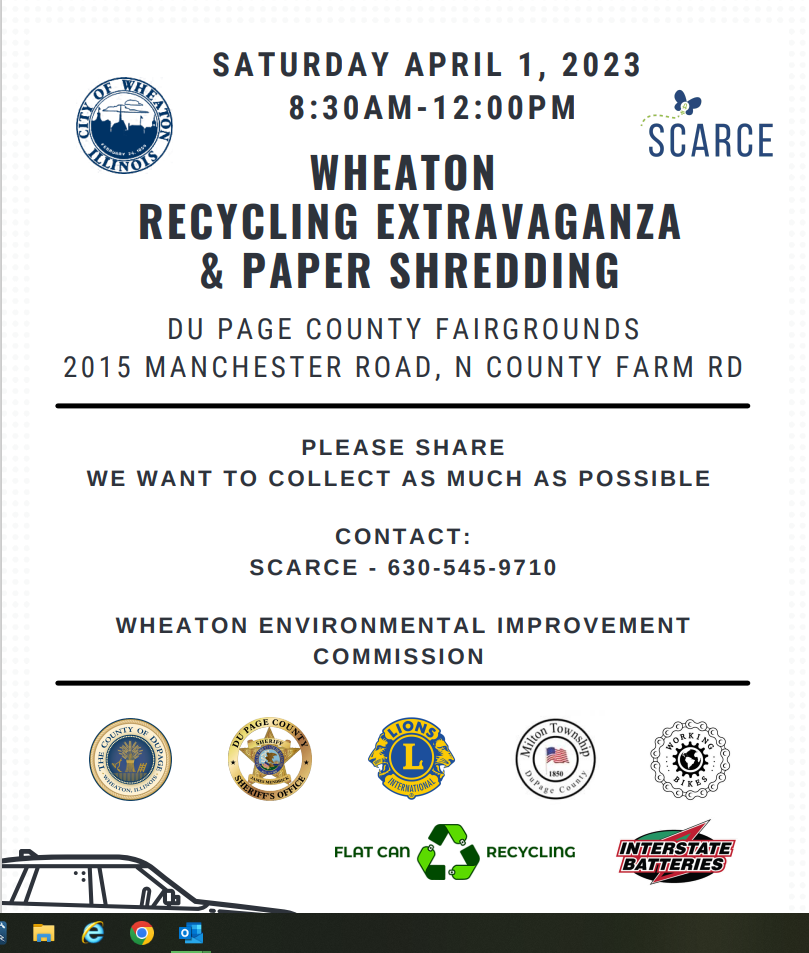 Saturday April 1 Recycling Extravaganza & Paper Shredding at DuPage